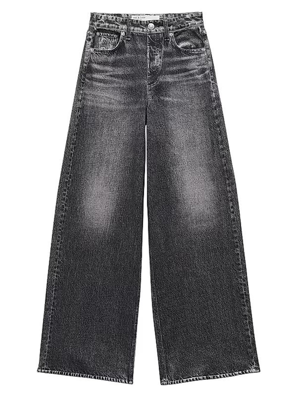 rag & bone (27) Miramar Sofie Denim Sweatpants Printed Wide Leg "Jeans"